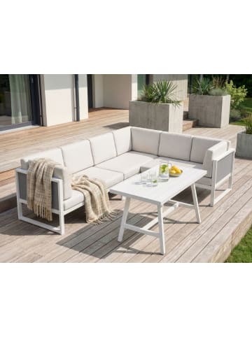 Beliani 16-tlg Lounge Set CASTELLA/FRATTE in Weiß/Grau linksseitig