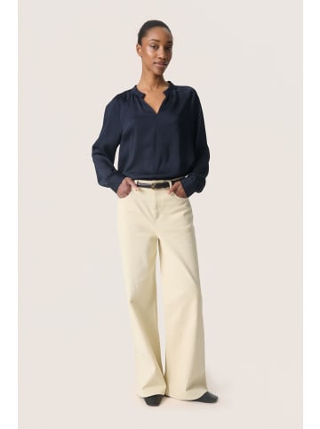 Soaked in Luxury Langarm-Bluse SLIoana Gerade Passform in Night Sky