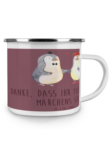 Mr. & Mrs. Panda Emaille Tasse Gastgeschenke Märchen mit Spruch in Kaffa Coffee