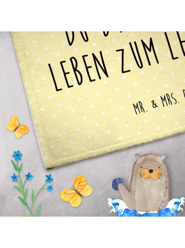 Mr. & Mrs. Panda Gästehandtuch Glühwürmchen mit Spruch in Gelb Pastell