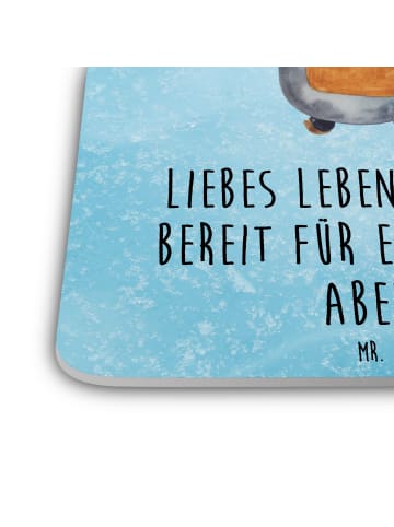 Mr. & Mrs. Panda Untersetzer Pinguin & Maus Wanderer mit Spruch in Eisblau