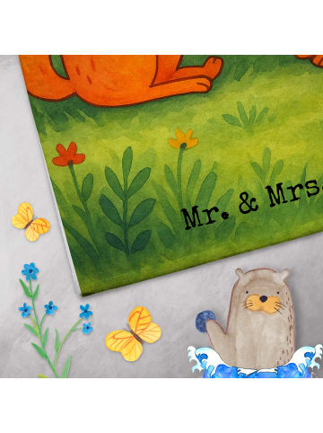 Mr. & Mrs. Panda Mini-Handtuch Füchse Liebe Design mit Spruch in Weiß