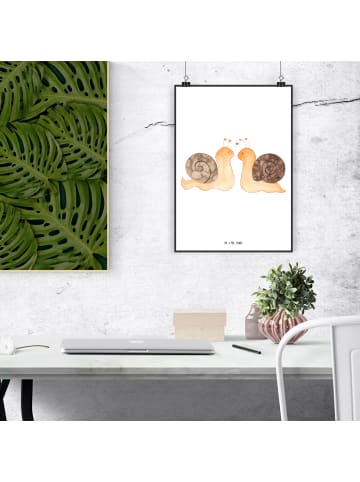 Mr. & Mrs. Panda Plakat Schnecken Liebe ohne Spruch in Weiß