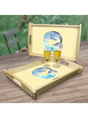 Mr. & Mrs. Panda Sofa Tablett Walfisch Thunfisch ohne Spruch in Gelb Pastell