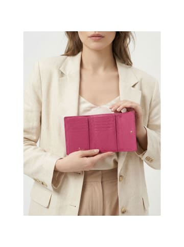 Lazarotti Bologna Leather XL Geldbörse mit Zip-Around Fach Leder 14 cm in hot pink