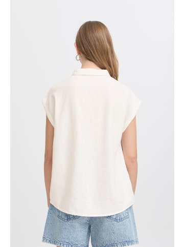 ICHI Kurzarm-Bluse IHLINNO Loose fit in Cloud Dancer