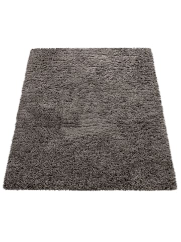 KADIMA DESIGN Hochflor Teppich Shaggy Unifarben Schlafzimmer in Anthrazit