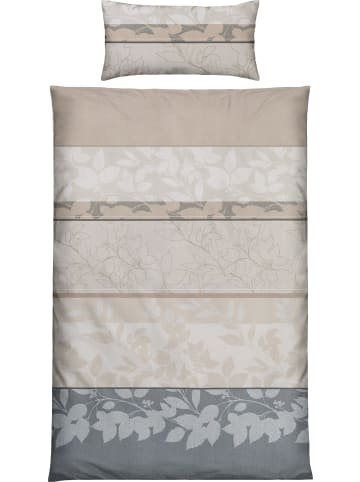 REDBEST Microfaser-Satin, Microfaser Bettwäsche in beige-grau