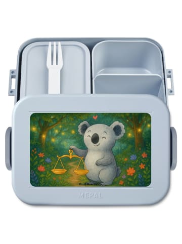 Mr. & Mrs. Panda Bento Box Waage Astrologie Design ohne Spruch in Blau Pastell