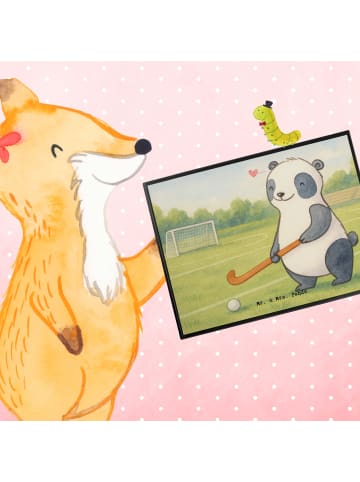 Mr. & Mrs. Panda schreibtischunterlage Panda Hockey spielen Desi... in Weiß