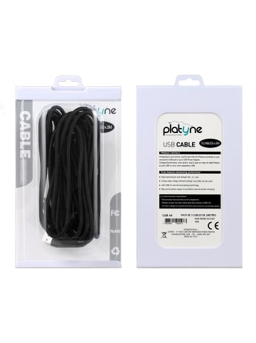 Platyne 3er-Pack USB-auf-Lightning-Kabel 2 Meter in Schwarz