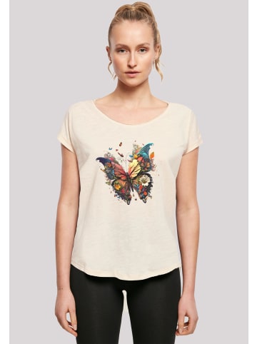 F4NT4STIC Long Cut T-Shirt Schmetterling Bunt in Whitesand
