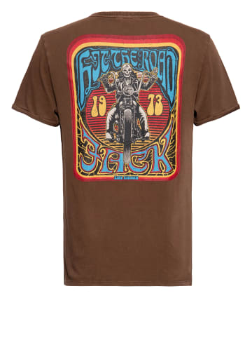 King Kerosin King Kerosin Acidwash T-Shirt Hit the Road Jack in dunkelbraun