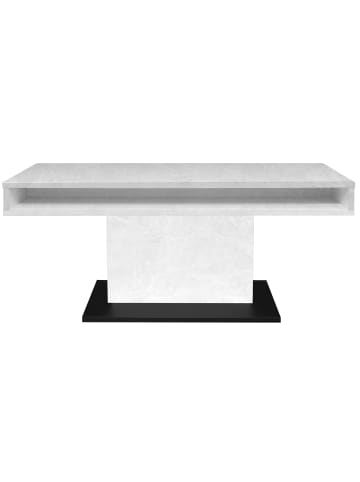 58 aufm Kessel COUCHTISCH Höhenverstellbar Else 2 110x59x60 Holz Keramikoptik Weiß