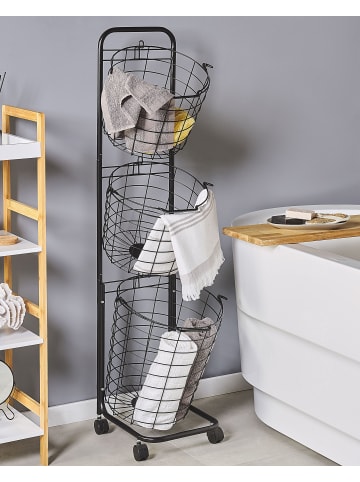 Beliani Bad-Kleinaufbewahrung AYAPAL in Schwarz - (W) 37 x (H) 123 x (L) 37 cm