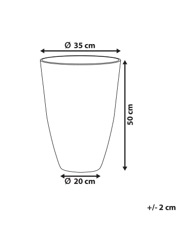 Beliani Outdoor Blumentopf CAMIA in Grau - (W) 35 x (H) 50 x (L) 35 cm