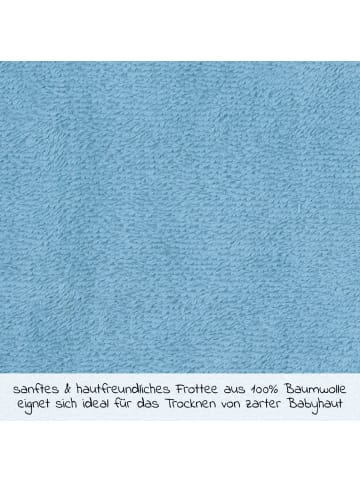 Wörner Bade-Poncho 75 x 60 cm - Stickerei Pinguine - Eisblau in blau,motiv
