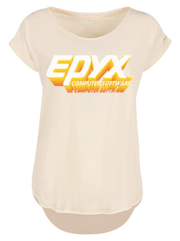 F4NT4STIC Long Cut T-Shirt Retro Gaming EPYX Logo 3D in Whitesand