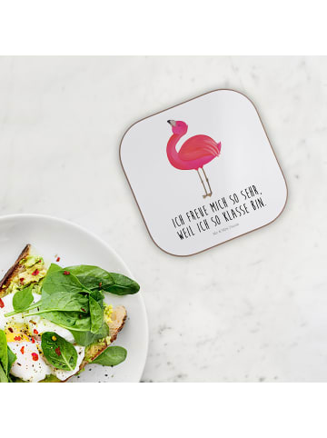Mr. & Mrs. Panda Tassen Untersetzer Flamingo Stolz mit Spruch in Weiß