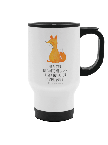 Mr. & Mrs. Panda Thermobecher Einhorn Wunsch mit Spruch in Weiß