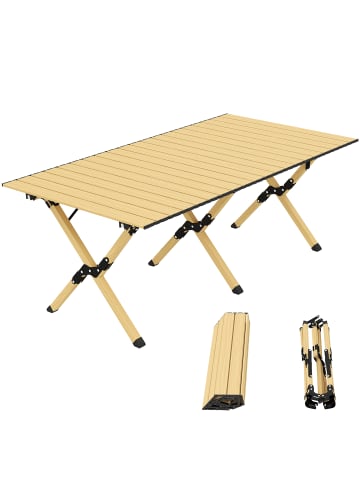 Outsunny Campingtisch,117cm x 60cm x 44cm,natur