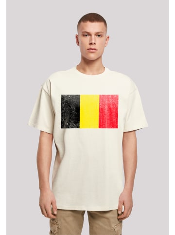 F4NT4STIC Heavy Oversize T-Shirt Belgium Belgien Flagge in sand