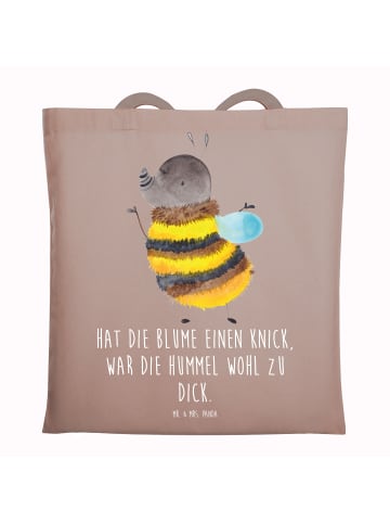 Mr. & Mrs. Panda Tasche Hummel flauschig mit Spruch in Braun Pastell