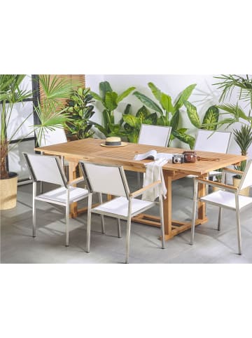 Beliani Gartentisch JAVA in Braun - (W) 90 x (H) 74 x (L) 160 cm