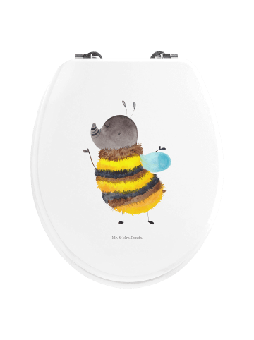 Mr. & Mrs. Panda Motiv WC Sitz Hummel flauschig ohne Spruch in Weiß