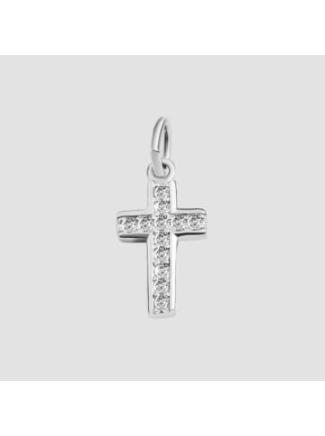Adeliás Damen Anhänger – Kreuz Kreuzanhänger aus 925 Silber mit Zirkonia in silber