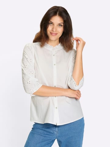 Sieh an! Baumwollbluse in weiß