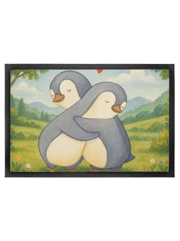 Mr. & Mrs. Panda Sauberlaufmatte Pinguine Kuscheln Design ohne S... in Weiß