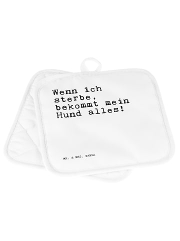 Mr. & Mrs. Panda 2er Set Topflappen  Wenn ich sterbe, bekommt...... in Weiß