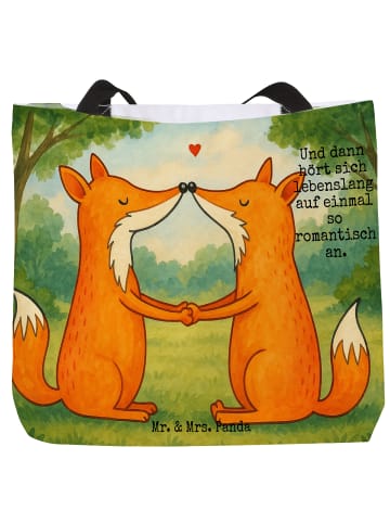 Mr. & Mrs. Panda Shopper Füchse Liebe Design mit Spruch in Weiß