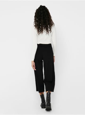 JACQUELINE de YONG Hose Wide Fit Ankle Pants Flare Culotte Cropped Pants in Schwarz