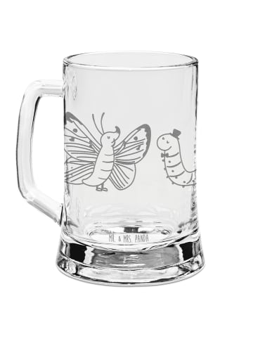 Mr. & Mrs. Panda Bierglas Raupe Schmetterling ohne Spruch in Transparent