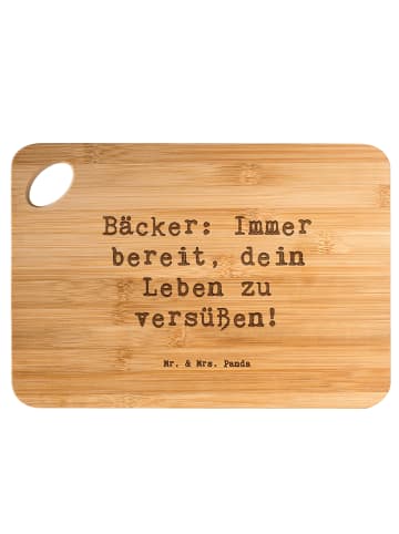 Mr. & Mrs. Panda Küchenbrett Spruch Bäcker Freude mit Spruch in Braun