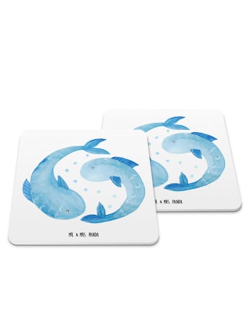 Mr. & Mrs. Panda Gläseruntersetzer Sternzeichen Fische ohne Spruch in Weiß