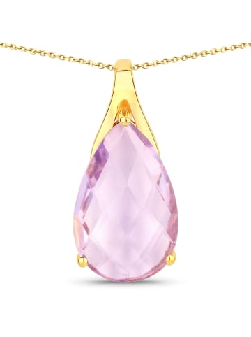 Rafaela Donata Kette mit Anhänger Sterling Silber gelbvergoldet Amethyst rosa in gelbgold