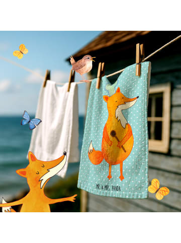 Mr. & Mrs. Panda Kleines Handtuch Fuchs Koch ohne Spruch in Türkis Pastell