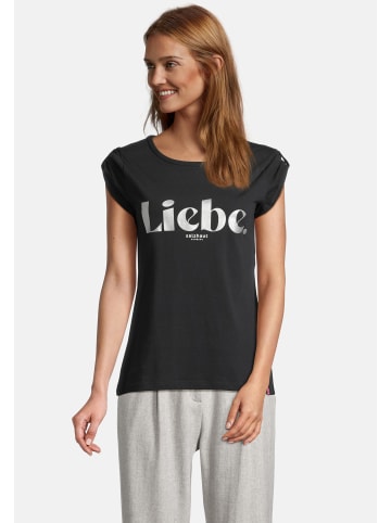 Salzhaut Rundhals T-Shirt für Damen in schwarz