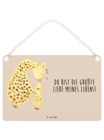 Mr. & Mrs. Panda Wegweiser Giraffe Kind mit Spruch in Sandig