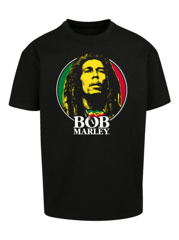 F4NT4STIC Heavy Oversize T-Shirt Bob Marley Logo Badge Reggae Music in schwarz