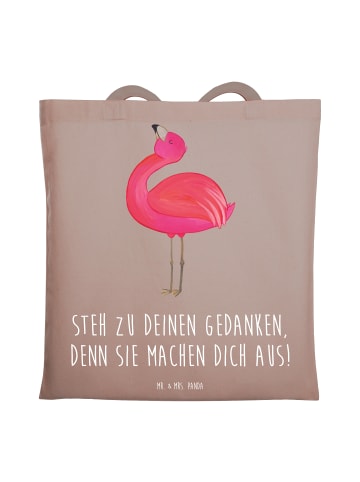 Mr. & Mrs. Panda Tote Bag Mutig zu seinen Meinungen stehen mit S... in Braun Pastell