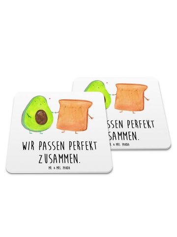 Mr. & Mrs. Panda Untersetzer Set Avocado Toast mit Spruch in Weiß
