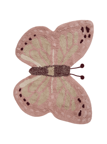 Beliani Kinderteppich GRAYLING in Rosa/Beige - (W) 90 x (L) 120 cm