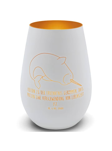 Mr. & Mrs. Panda Kerzenhalter Narwal mit Spruch in Weiß