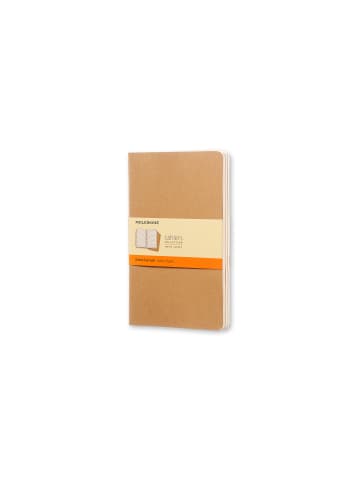 Moleskine Notizhefte 3er Set, Kartoneinband, Liniert "Cahier" in Packpapierbraun