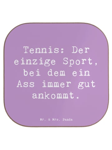 Mr. & Mrs. Panda Holz Untersetzer Spruch Tennis Ass mit Spruch in Lavendeltraum