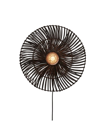 GOOD&MOJO Wandlampe Zanzibar - Rattan Schwarz - Ø55cm